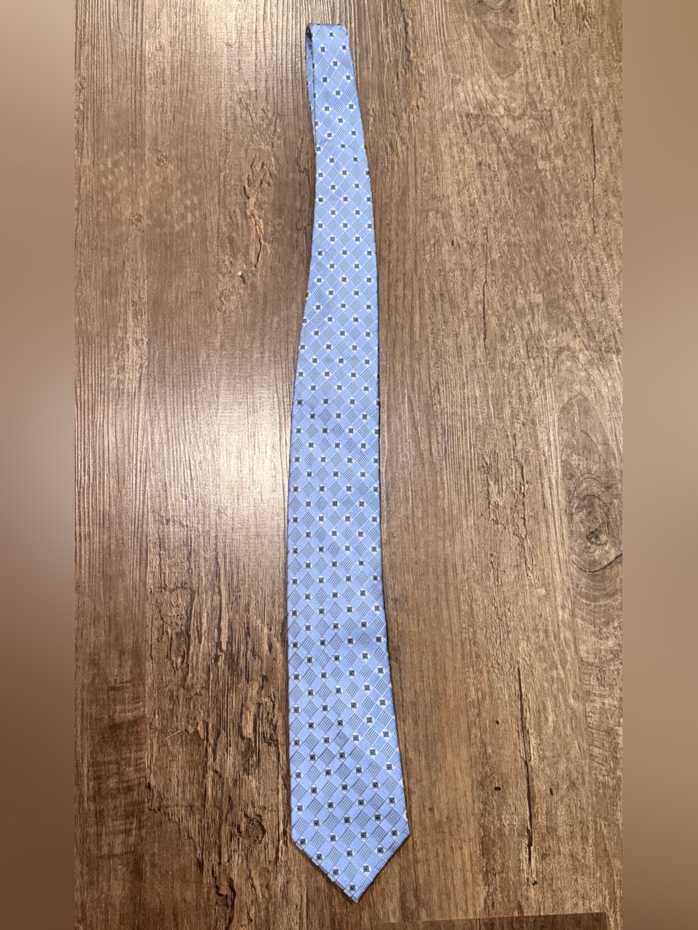 Light Blue Geometric Pattern Men's Tie